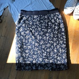 Ann Taylor Navy Blue Eyelet Skirt